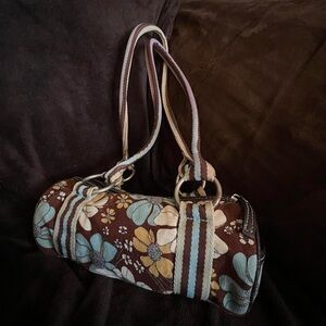 American Vintage Floral Brown and Blue Shoulder Bag
